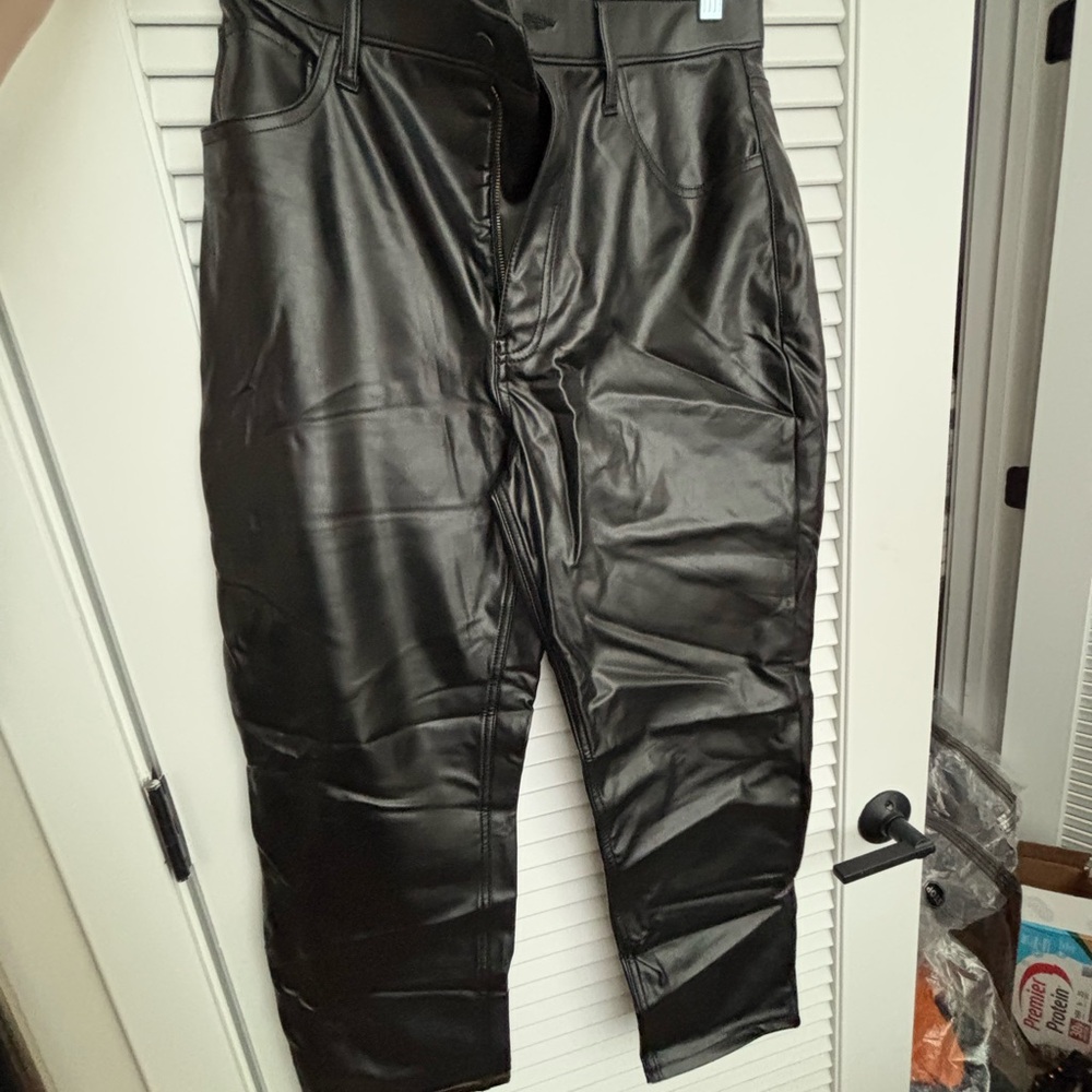 Abercrombie & Fitch Black Pleather Pants Sleek Design